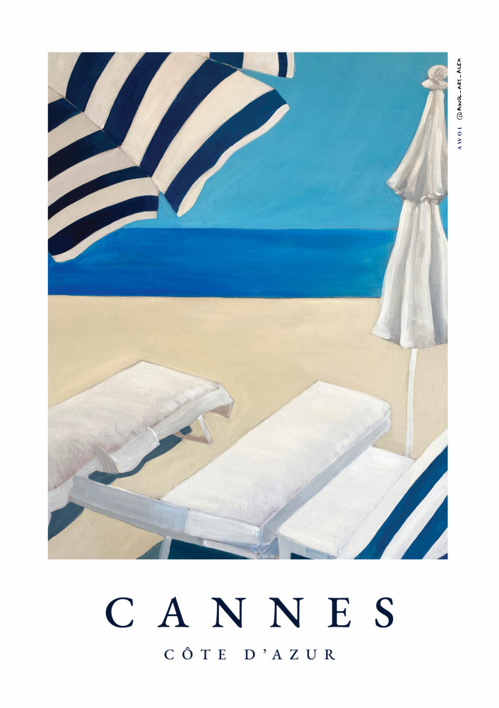 Blue Beach Serenity by Awol Art Alex — canvas wall art