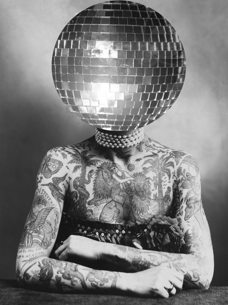 Tattooed Disco Figure by The Art Concept — canvas wall art