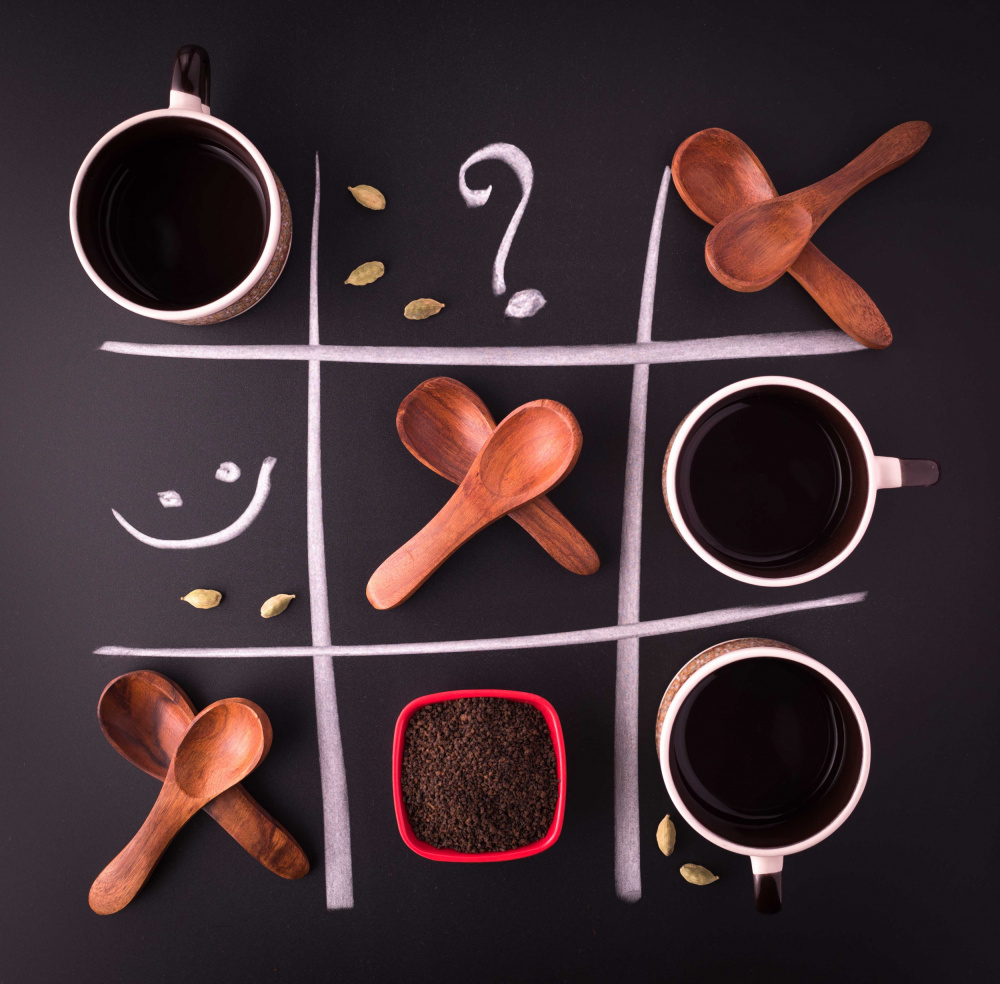 Tea Time Tic-Tac-Toe by Sumit Dhuper — canvas wall art
