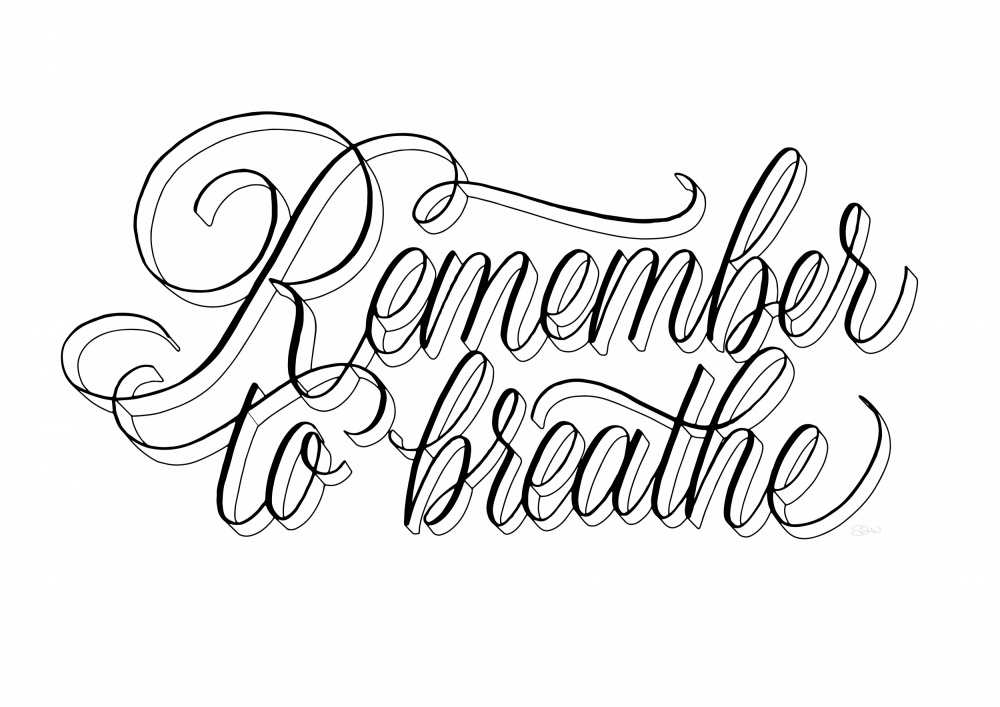 Remember to Breathe Script by Sofie Björkgren-Näse — canvas wall art