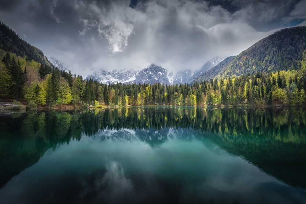 Alpine Lake Reflection by Clara Gamito — canvas wall art