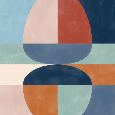 Overlapping Semi-Circles In Earthy Tones