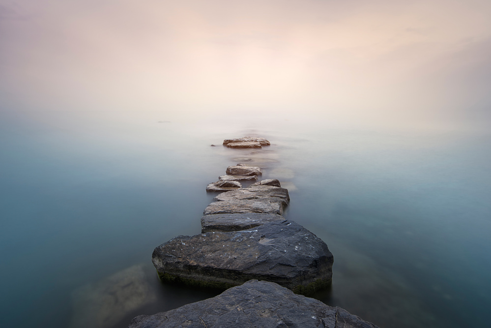 Misty Stone Path by Joaquin Guerola — canvas wall art