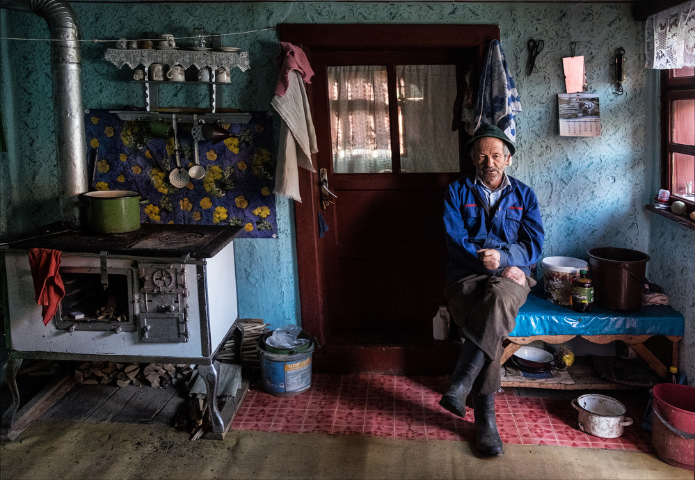 Old Man Rustic Kitchen by Andrei Nicolas - The Traveler — canvas wall art