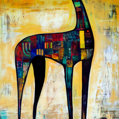 Vibrant Patchwork Dog