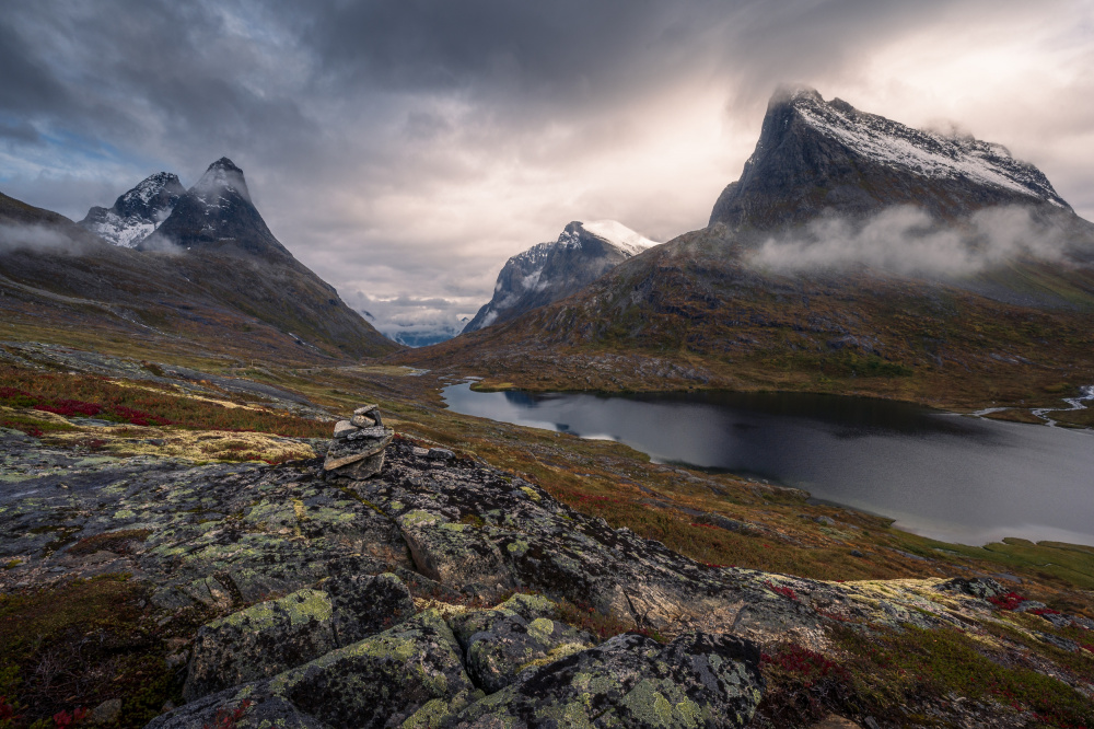 Dramatic Mountain Valley Lake by Tom Meier — canvas wall art