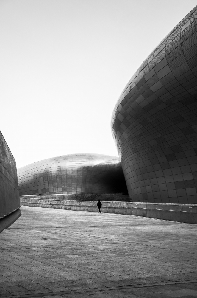Solitary Figure Modern Architecture by Parole Kim — canvas wall art