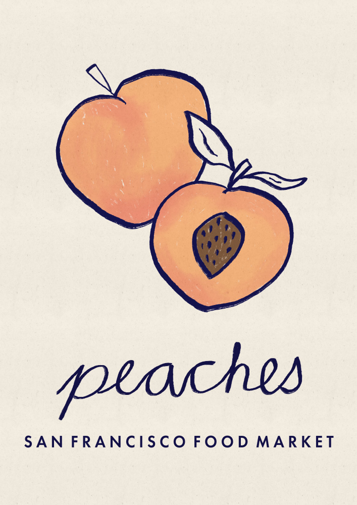 Fresh Summer Peaches by Dirkie Nell — canvas wall art