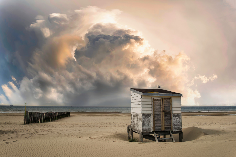 Stormy Beach Hut by Stéphane Pecqueux — canvas wall art