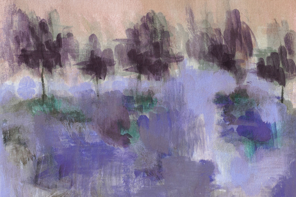 Tree Park 2 Periwinkle Blue by Lori Ann Folz — canvas wall art
