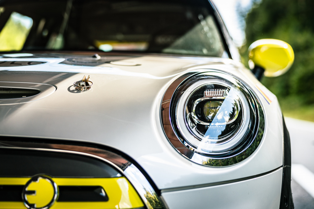 Sleek Electric Car Front by ATTILA SZABO — canvas wall art