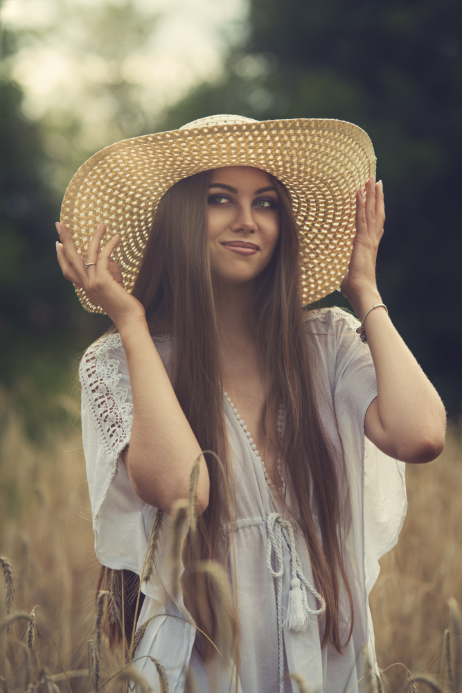 Dreamy Woman in Wheat by Dariusz Budyta — canvas wall art