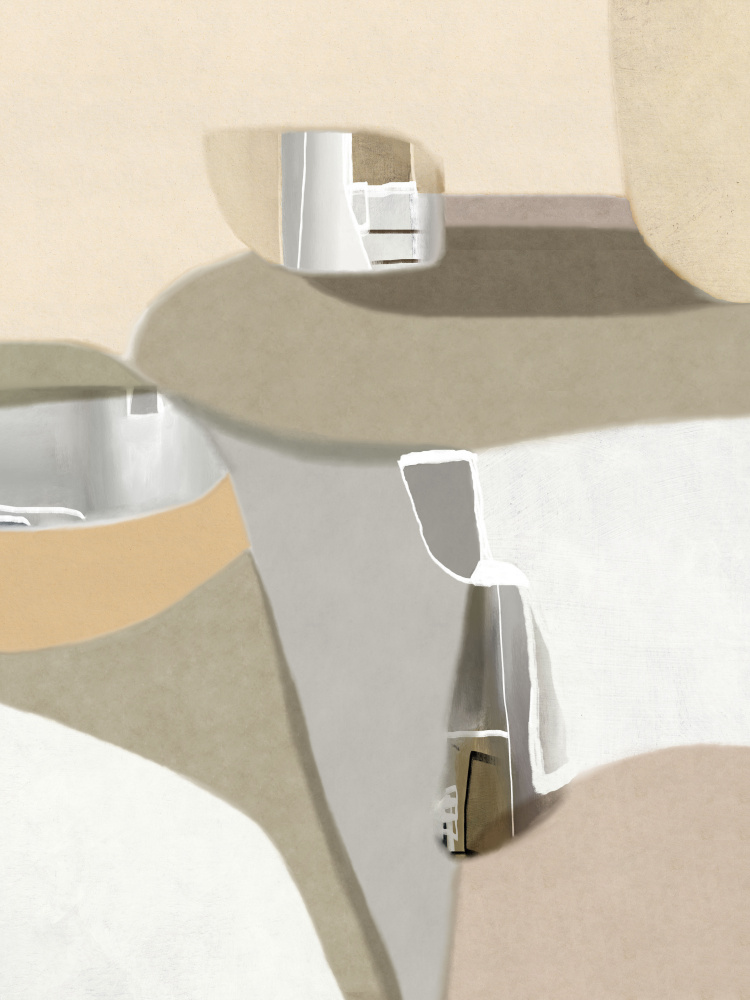 Muted Abstract Forms by Roberto Moro — canvas wall art
