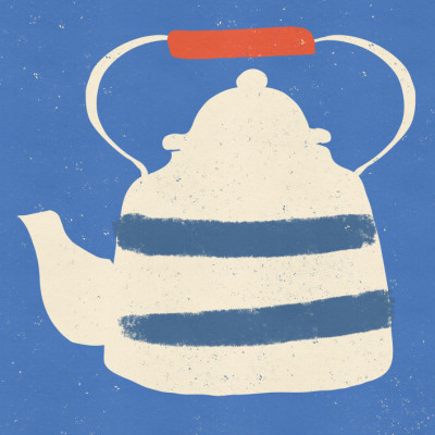 Striped Blue Kettle