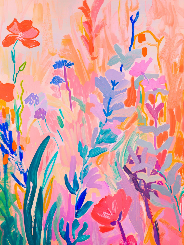Vibrant Abstract Garden by Mathieu jeuf — canvas wall art