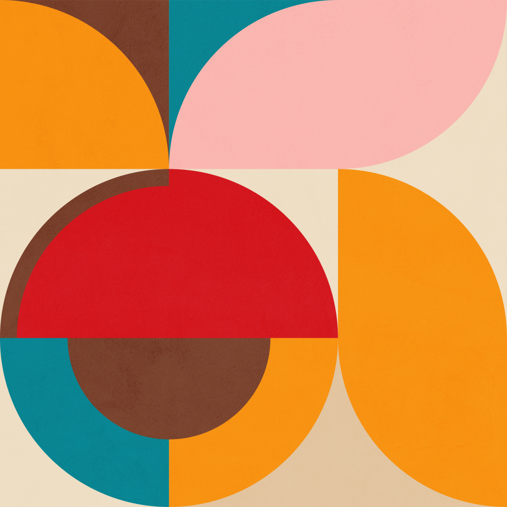 Colorful Geometric Curves by Dominique Vari — canvas wall art