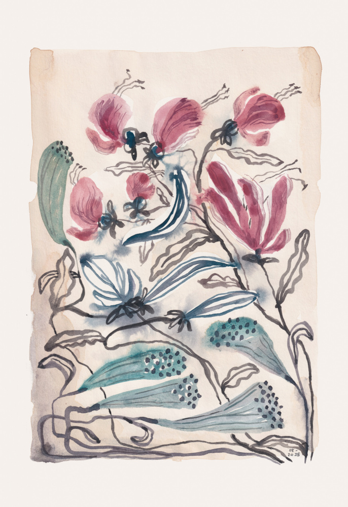 Pink And Teal Botanicals by Catalina Somolinos — canvas wall art