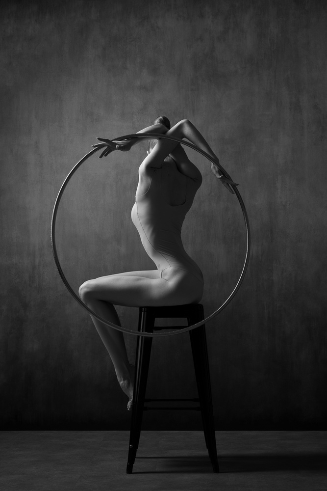 Nude Dancer with Hoop by Natalya Sleta — canvas wall art