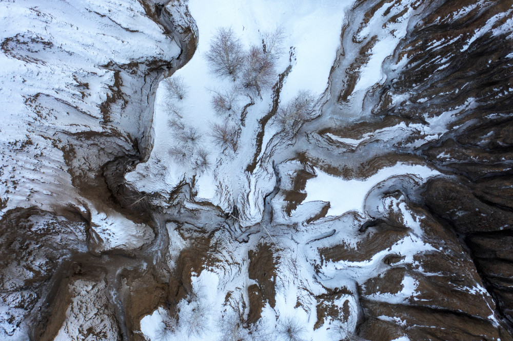 Winding Winter Landscape by Alexey Kharitonov — canvas wall art