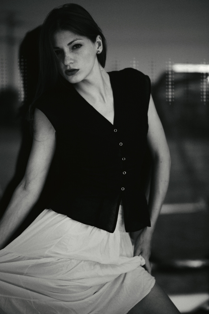 Elegant Woman In Vest by Steffen Lauterbach — canvas wall art