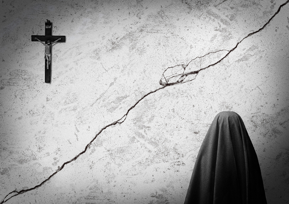 Shrouded Figure Cross by Giorgio Toniolo — canvas wall art