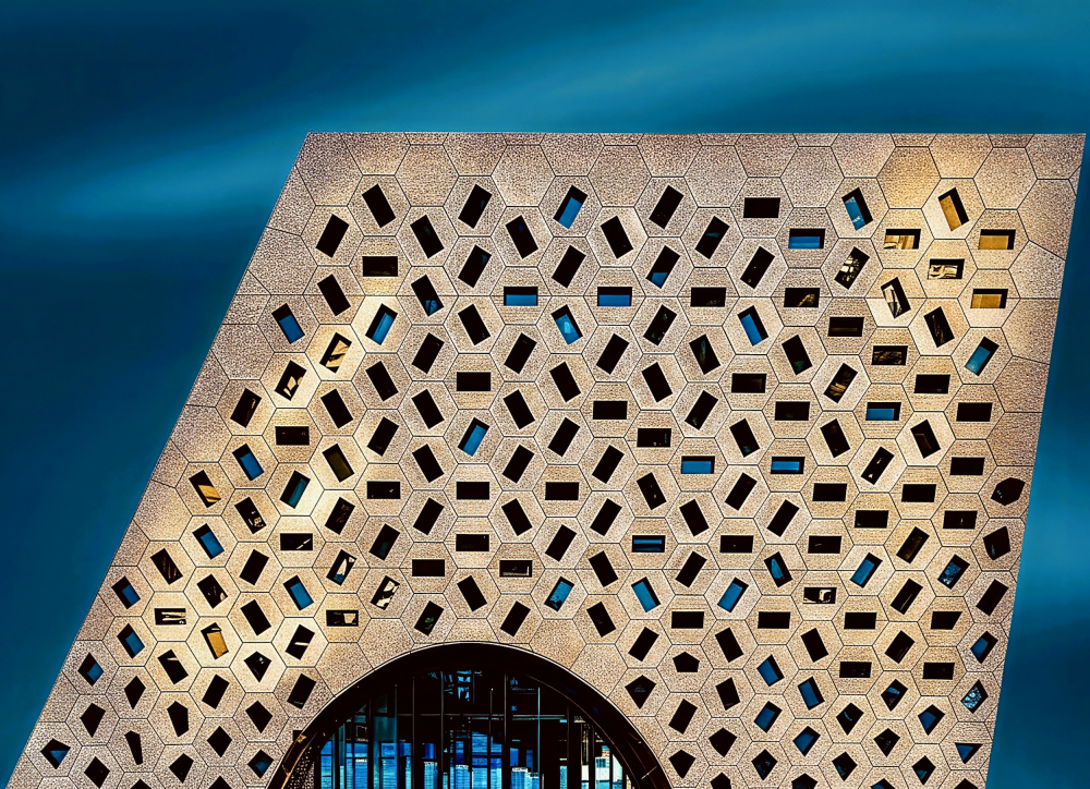 Hexagonal Window Pattern by Arnon Orbach — canvas wall art