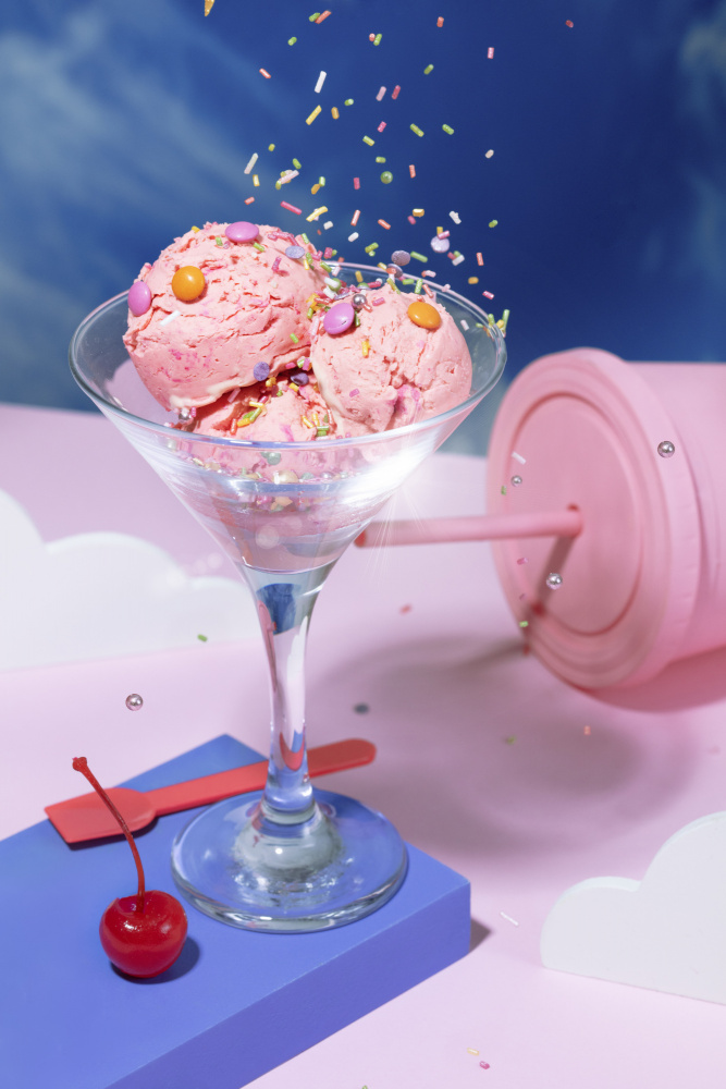 Pink Ice Cream Dream by Julia Ramiro — canvas wall art