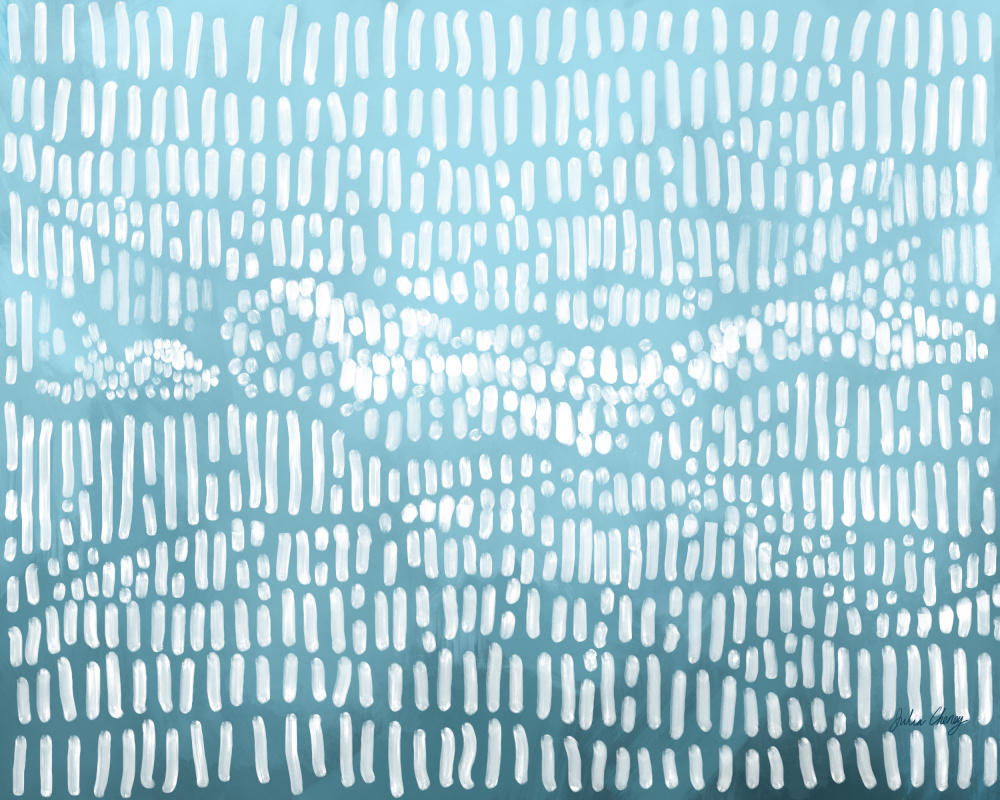 Blue Wavy Abstract by Julia Cheney — canvas wall art