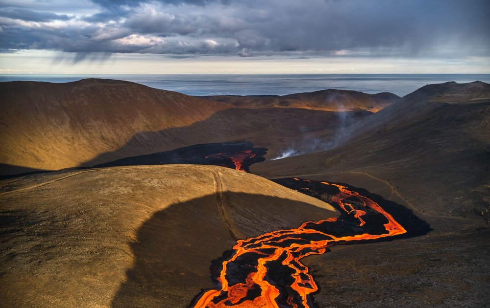 Volcanic River of Fire by Rafal R. Nebelski — canvas wall art