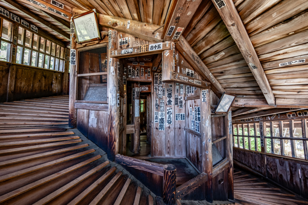 Wooden Temple Stairs by Kobayashi Tetsurou — canvas wall art