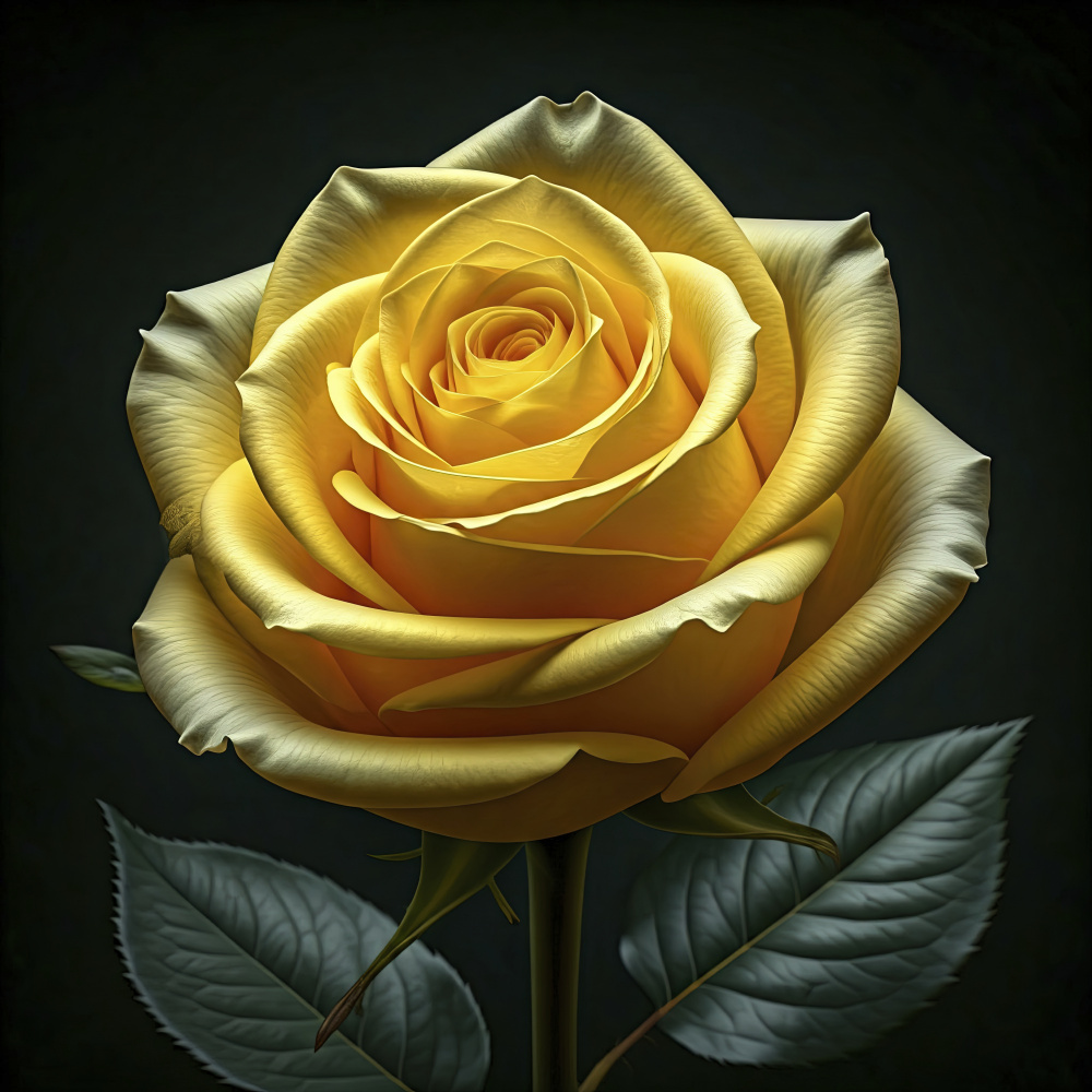 Elegant Yellow Rose by engin akyurt — canvas wall art