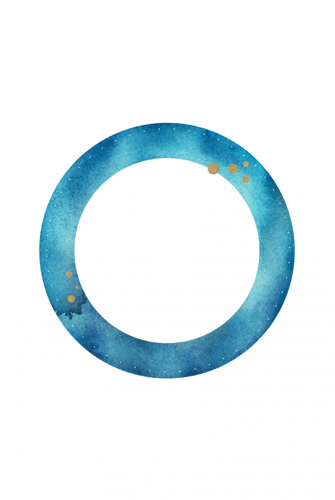 Blue Gold Cosmic Ring by Fabiana Silveira — canvas wall art