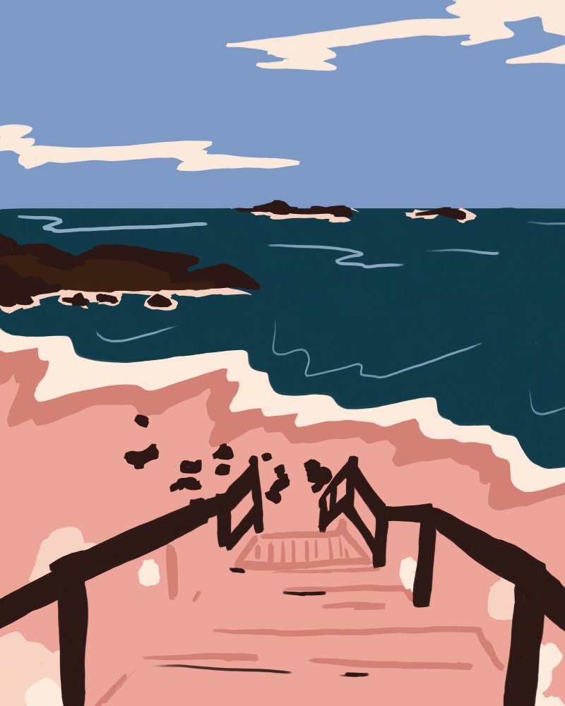 Coastal Stairs to Sand by Kintsugi99 — canvas wall art
