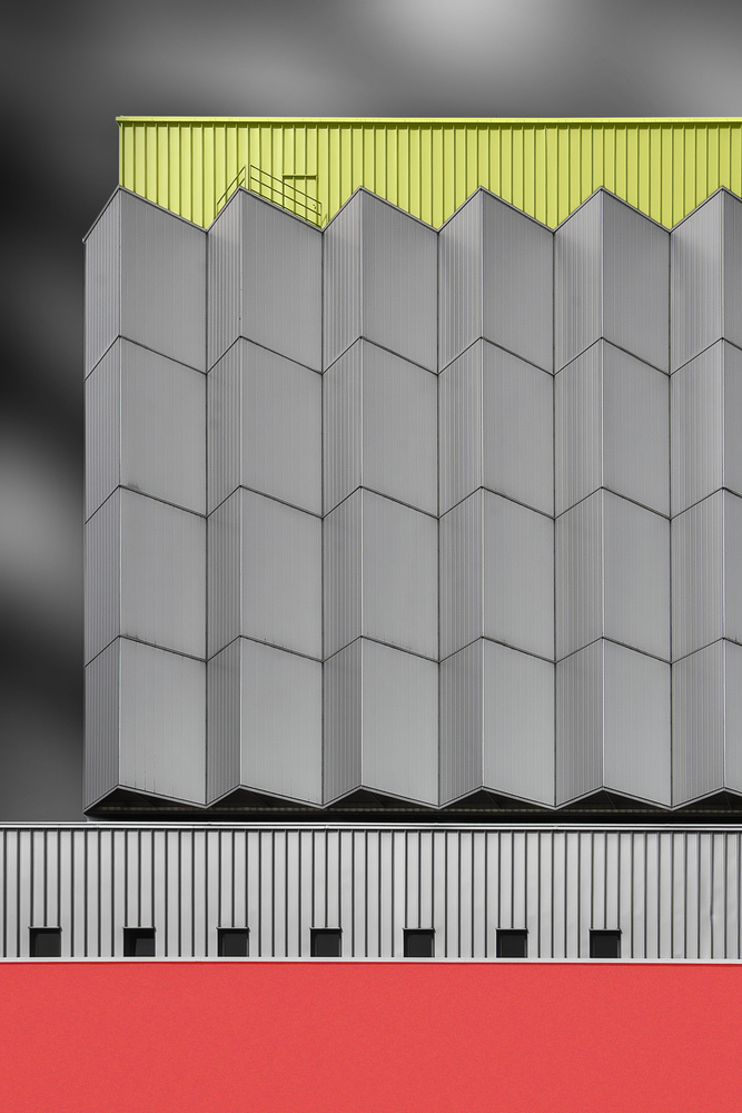 Vibrant Geometric Facade by Rolf Mauer — canvas wall art