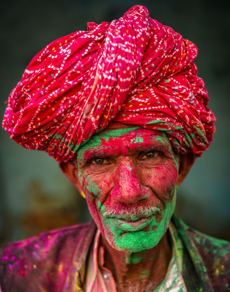 Vibrant Holi Portrait by G. KIRAN KUMAR REDDY — canvas wall art