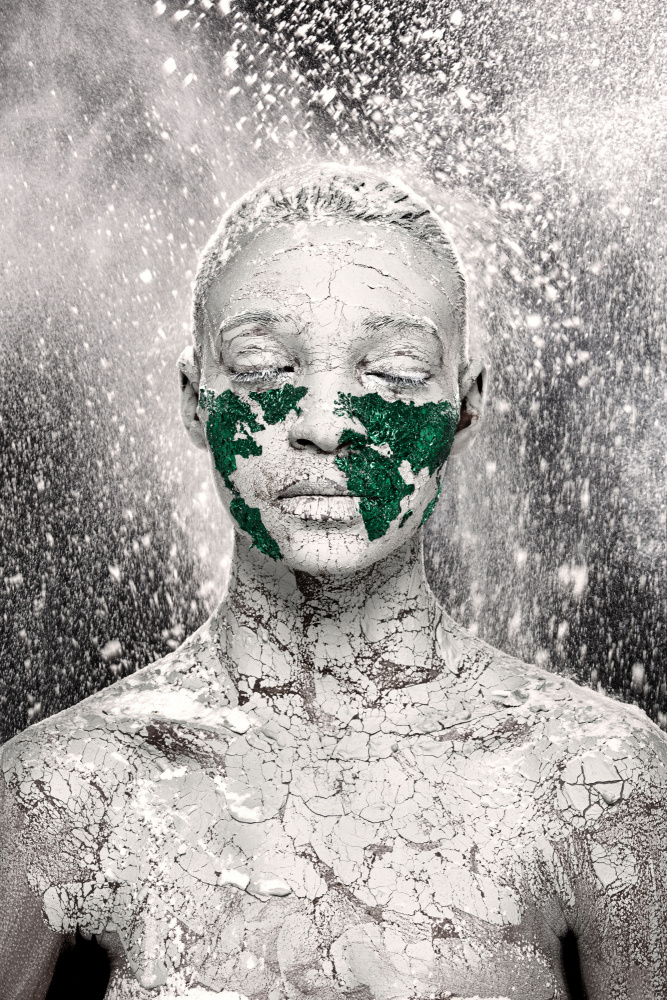 Cracked Earth Portrait by Tatya Lushchyk — canvas wall art