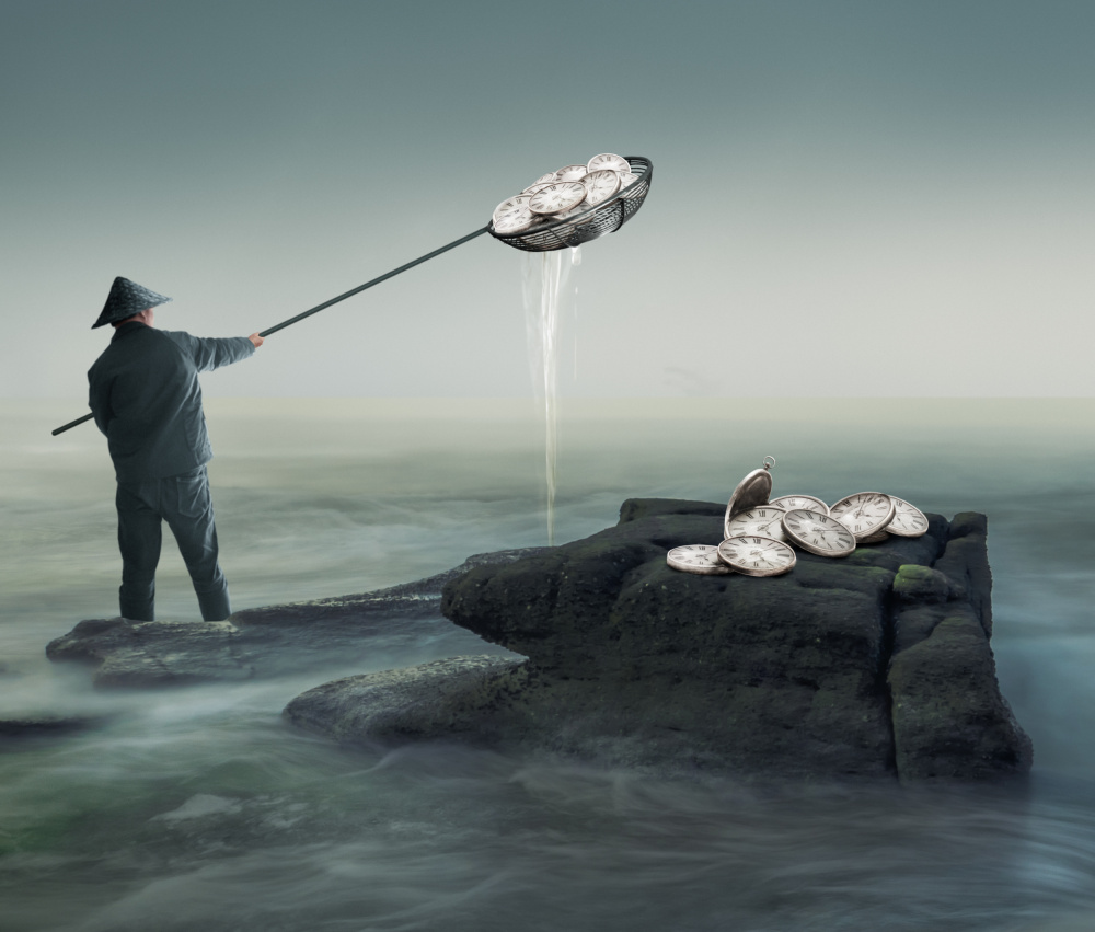 Man Sifting Time by Biao Huang — canvas wall art