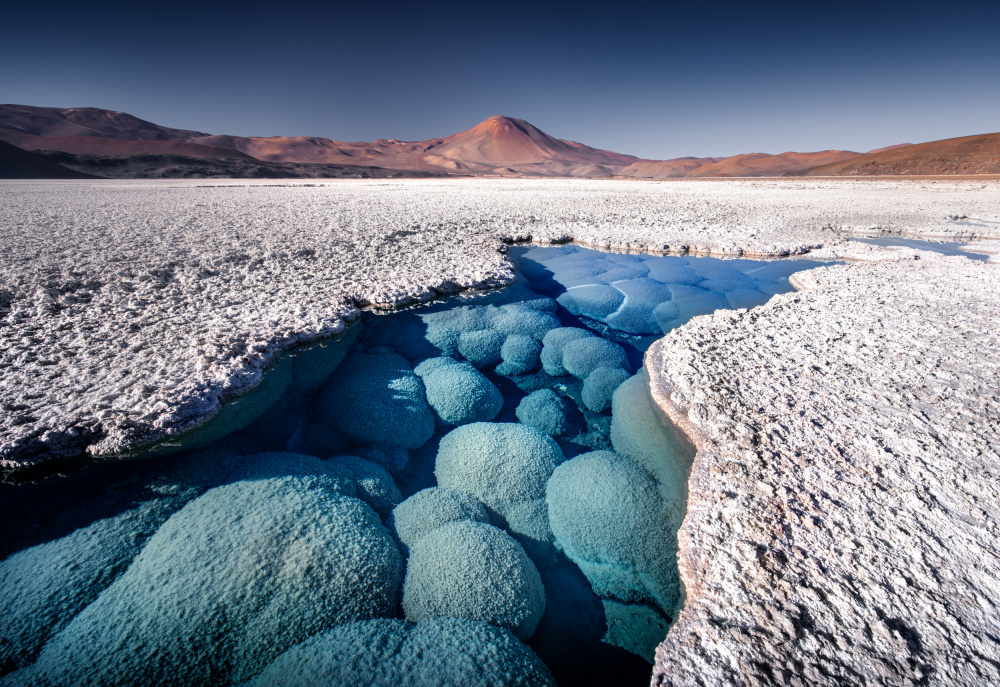 Turquoise Salt Lake Formations by Karol Nienartowicz — canvas wall art