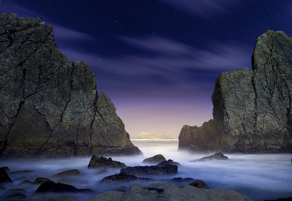 Starry Coastal Passage by Jesus Concepcion Alvarado — canvas wall art