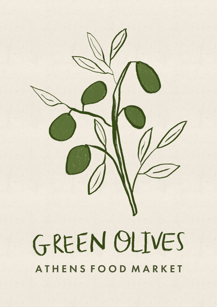 Mediterranean Green Olives by Dirkie Nell — canvas wall art