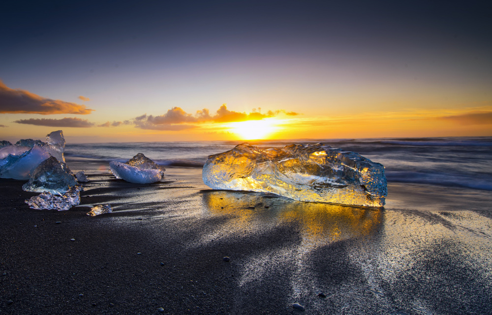 Diamond Beach Sunset by Andrea Auf dem Brinke — canvas wall art