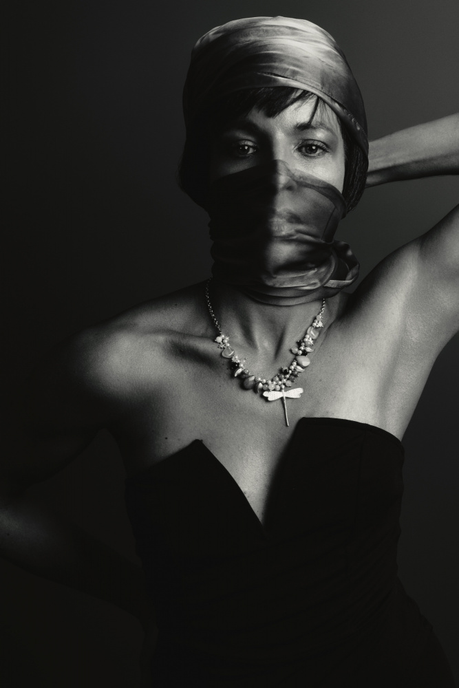 Mysterious Veiled Woman by Steffen Lauterbach — canvas wall art