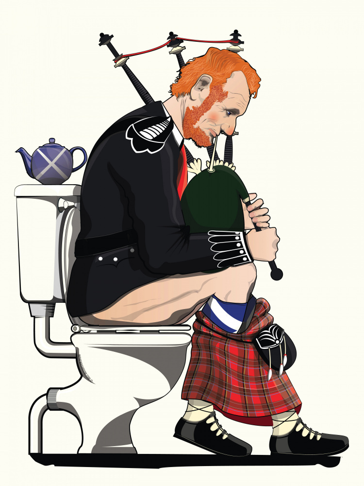 Scottish Piper Toilet by In The Washroom — canvas wall art
