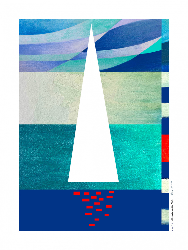 Minimalist Ocean Sail by Awol Art Alex — canvas wall art