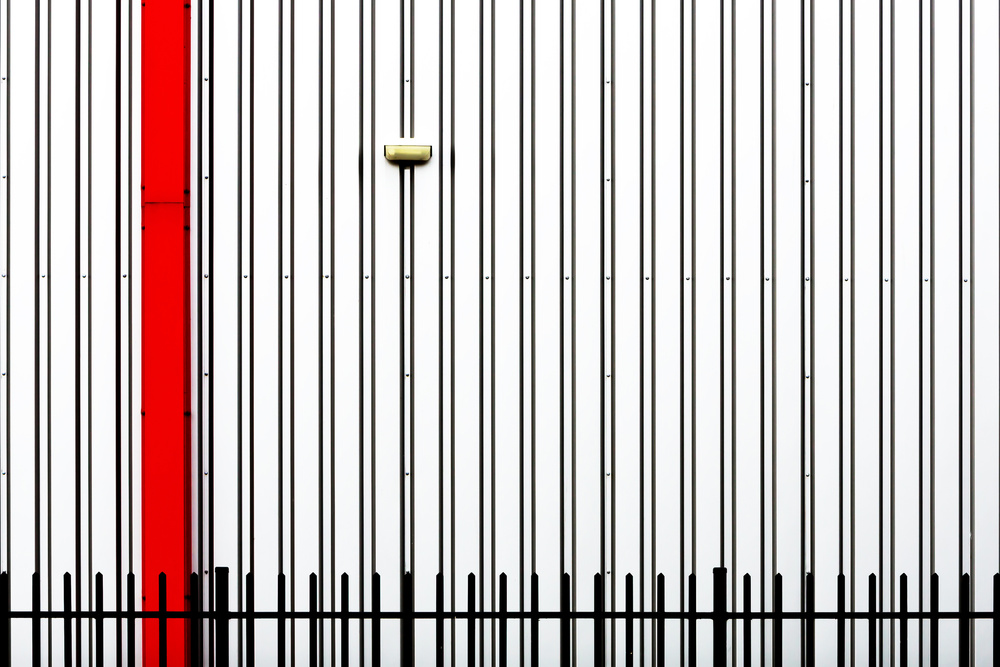Red Line on White Wall by Jan Niezen — canvas wall art