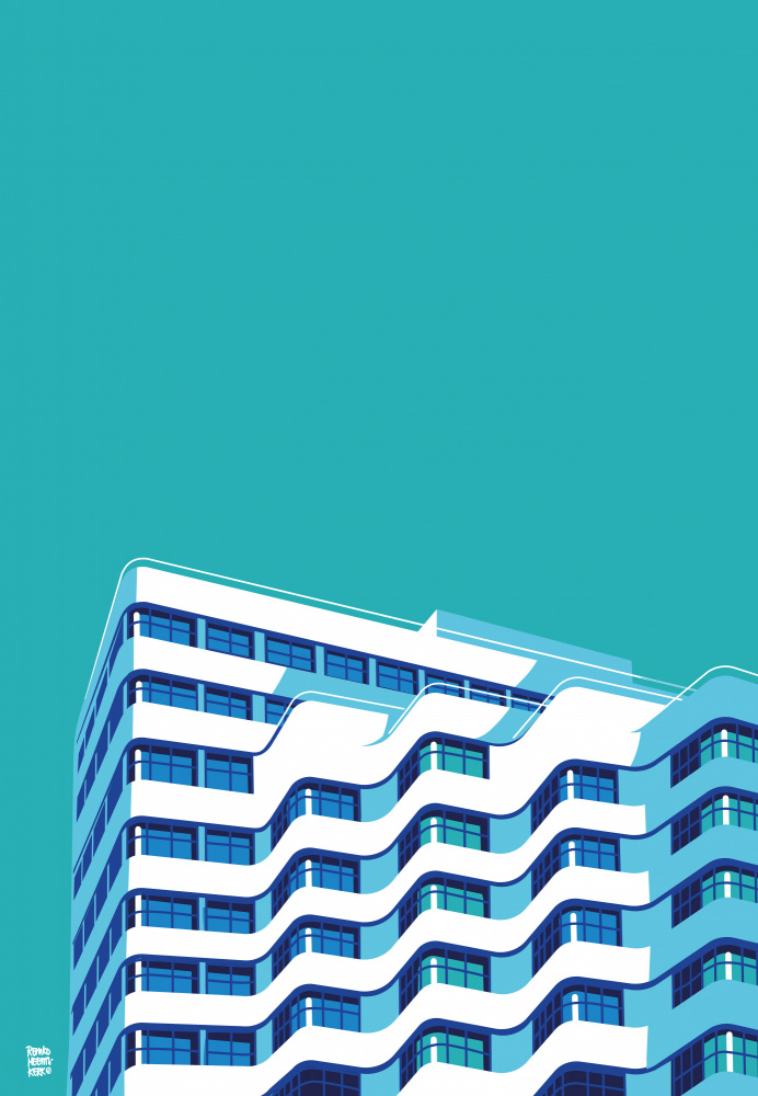 Wavy White Building by Remko Heemskerk — canvas wall art