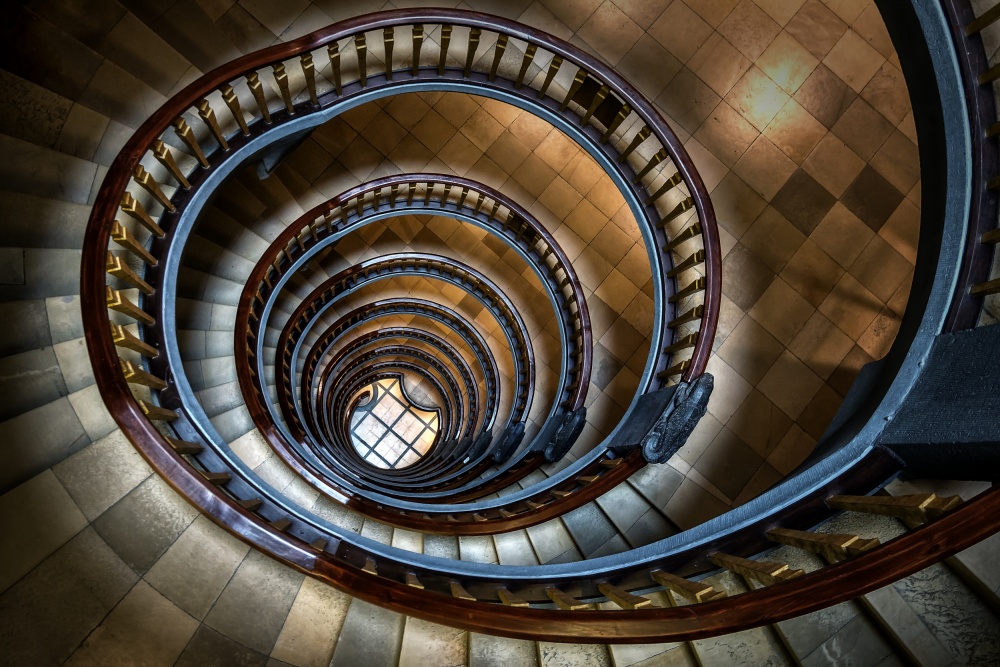 Grand Spiral Staircase by Dennis Mohrmann — canvas wall art