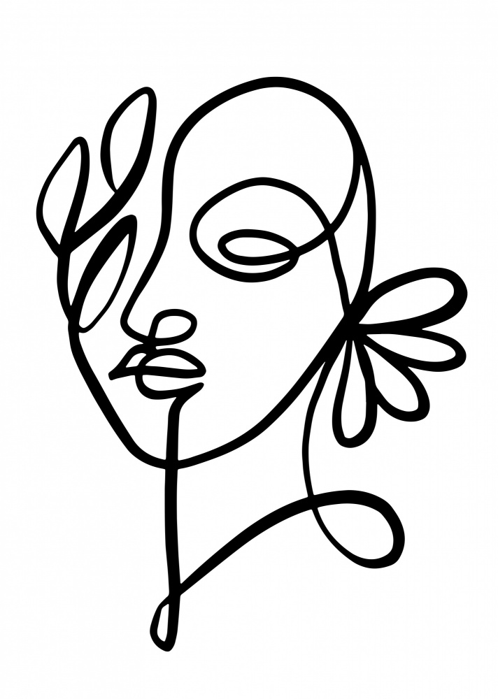 Dreamy Floral Face by Hanna Lee Tidd — canvas wall art