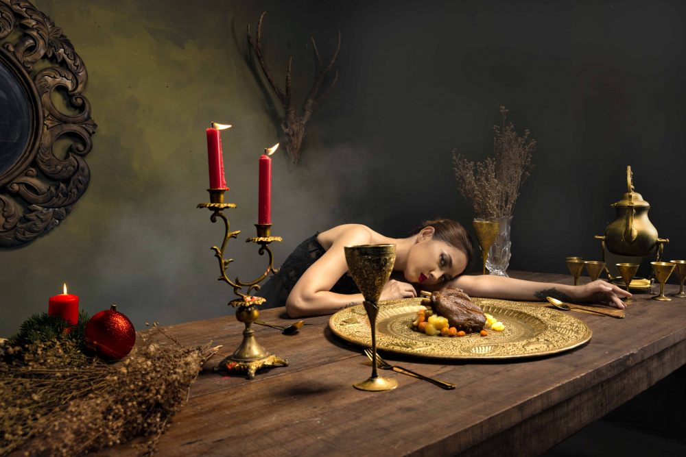 Decadent Dinner Dream by Agus Adriana — canvas wall art