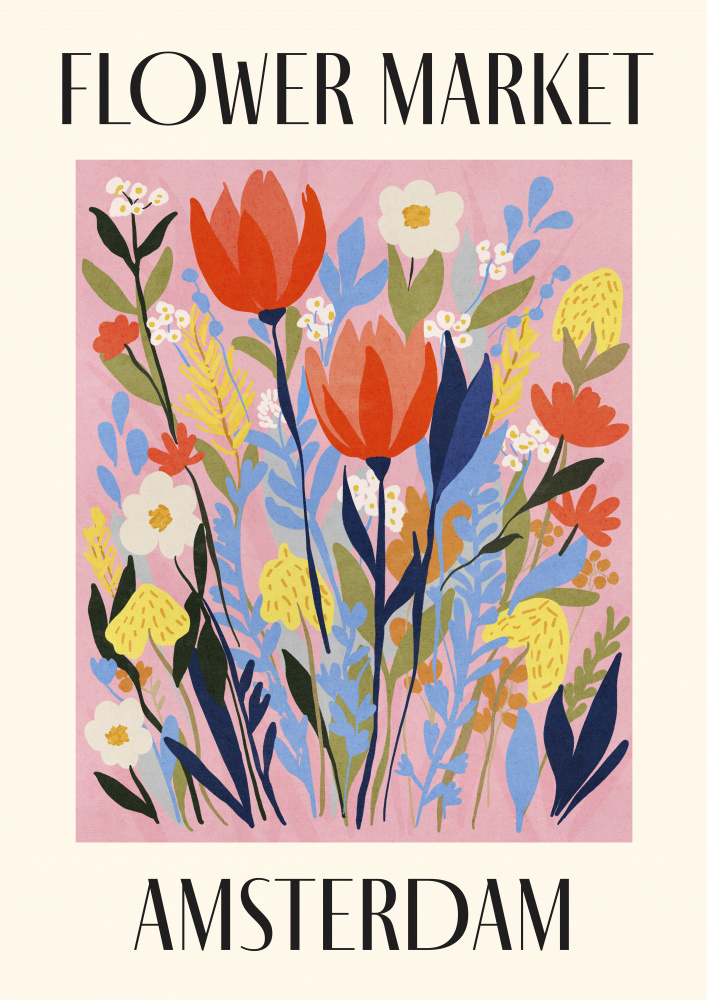 Flower Market Amsterdam by Dirkie Nell — canvas wall art